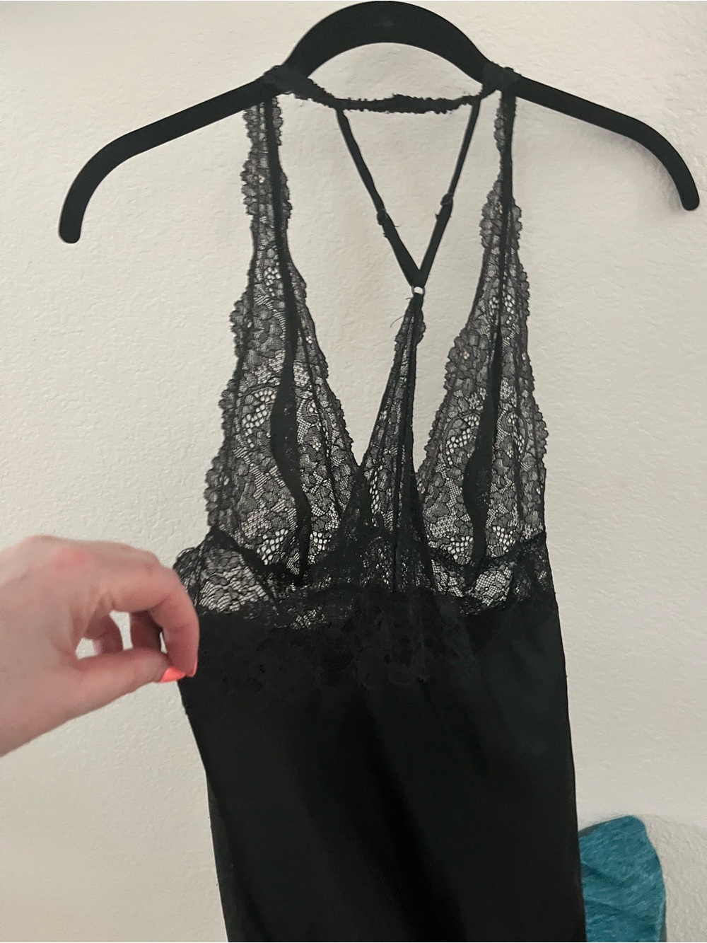 Victoria's Secret Black Lace Satin Slip